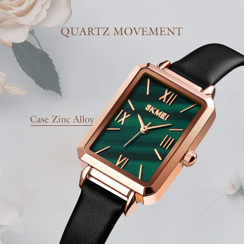 Miniatura 5 de SKMEI - Reloj de pulsera para mujer, de piel, rectangular, elegante, para mujer, Classic, forro polar verde con licencia oficial de star wars silent