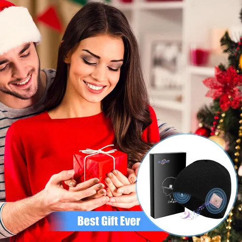 Miniatura 6 de Euezmy Gorro Bluetooth para hombre, gorro Bluetooth con auriculares, gorro de punto de invierno con música, cosas para hombres, regalos de Navidad