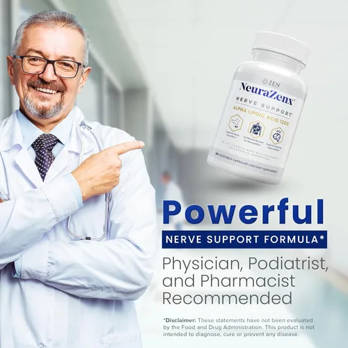 Miniatura 6 de Zen Nutrients NeuraZenX Suplemento de Apoyo Nervioso y Apoyo para Neuropatía Periférica con 1200mg de Ácido Alfa Lipoico (ALA), Benfotiamina