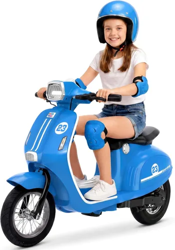 Miniatura 10 de Motocicleta para niños, motocicleta eléctrica de 2 ruedas para niñas de 8 a 14 años, juguetes de montar de 24V con música, cuentos, faro delantero