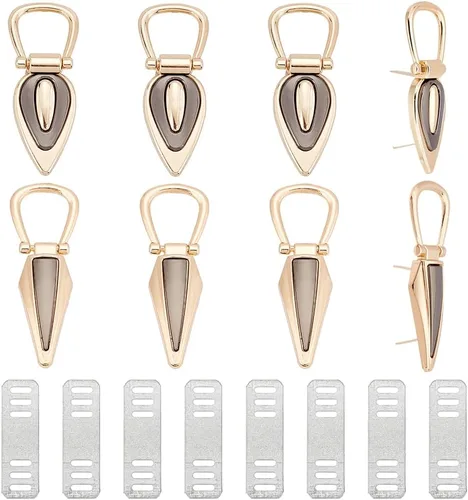 WADORN 8 hebillas de cadena de metal para bolsa, 2 estilos de hebilla de clip lateral de metal con cierre de suspensión para bolso de mano, hebillas