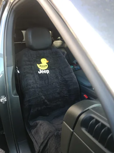 Seat Armour Toalla/Funda para Asiento de Coche de Doble Propósito Jeep Duck con Parrilla Jeep con Licencia y Logotipo Duck - Algodón Lavable que se
