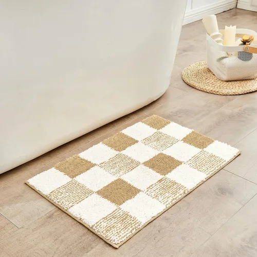 Miniatura 44 de CozeCube Tapetes de baño para baño antideslizantes, alfombras de baño de microfibra absorbente esponjosas lavables, alfombras de baño estéticas
