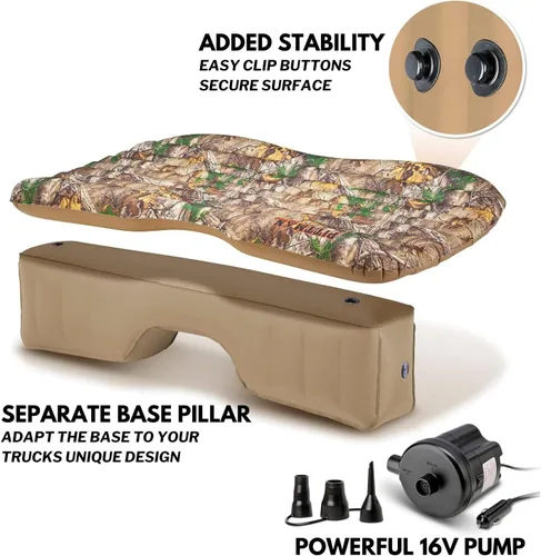 Miniatura 5 de Colchón inflable AirBedz PPI CMO_TRKMAT para asiento trasero para SUV y camiones de tamaño completo, con estampado camuflado, 1 unidad Camo Print