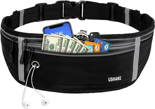 Miniatura 14 de USHAKE Cinturón Delgado para Correr, Riñonera de Entrenamiento para Hombres y Mujeres, Paquete de Cintura para Ejercicio con Soporte para iPhone