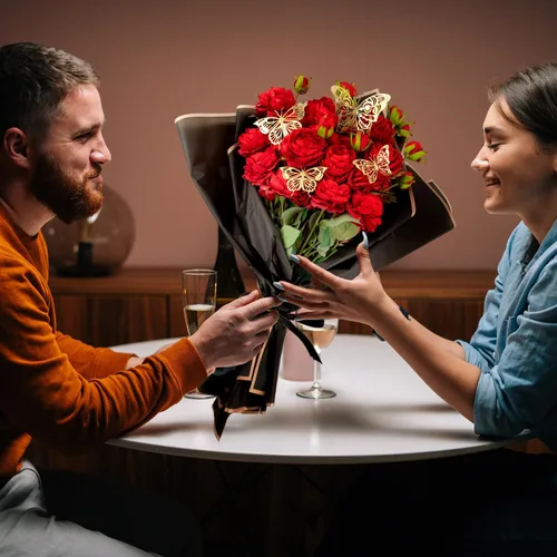 Miniatura 6 de KFPPLXQ Juego de 60 hojas de papel de regalo de flores de rosa, papel de regalo floral impermeable de 22.8 pulgadas con 3 rollos de cinta