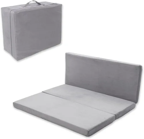 Miniatura 11 de SINWEEK Colchón plegable de espuma viscoelástica individual de 4" con bolsa de almacenamiento - Cubrecolchón de suelo plegable triple, almohadilla