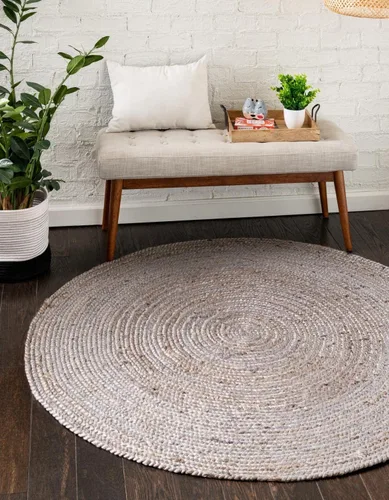 Miniatura 47 de Unique Loom Colección Jute Trenzado - Alfombra de área Dhaka (7' 1" x 10' Rectángulo, Blanco)
