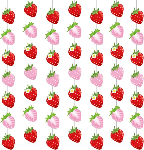 Miniatura 9 de Duraaamo Paquete de 8 pancartas para fiesta de frutas, guirnalda de papel de Twotti Frutti bailando Frutti, recortes colgantes de papel para verano