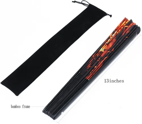 Miniatura 20 de HeyToo Ventilador de mano grande para mujeres/hombres, con brillo UV, para Drag Queen, cosplay, EDM, club, fiesta, música, festival, baile, Cuadrado