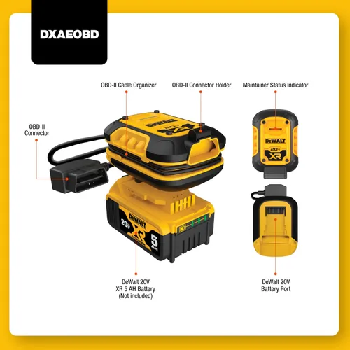Miniatura 6 de DeWalt DXAEOBDK Kit de mantenimiento de batería de 1 amperio, 3 piezas con batería XR de 20 V y cargador de batería DCB115