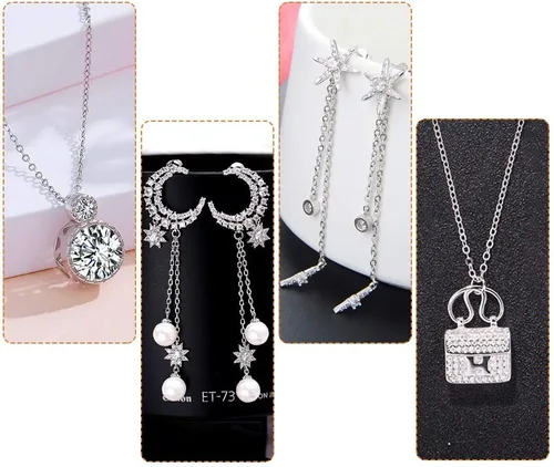 Miniatura 7 de 100 cadenas extensoras de plata para hacer joyas, cadena de extensión extraíble de acero inoxidable para hacer collares, pulseras, tobilleras