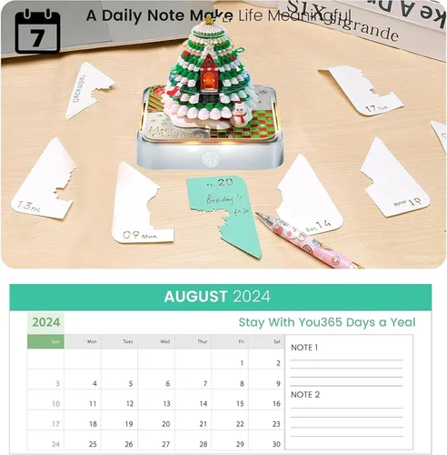 Miniatura 8 de Calendario 3D 2026, Calendario de Escritorio 2026, Bloc de Notas de Arte en Papel 3D Desmontable con Luces LED, Calendarios de Notas 3D Creativo