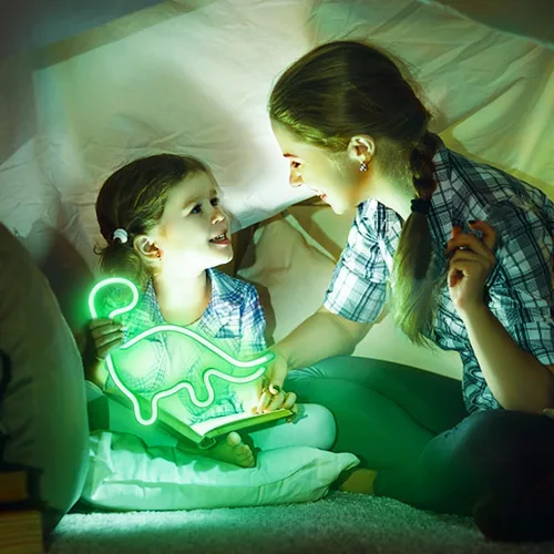 Miniatura 4 de Letrero de neón de dinosaurio, luz LED, decoración de pared, decoración de habitación, bonita luz nocturna, regalo para niños y niñas, regalo