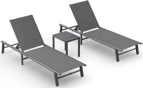 Miniatura 46 de Tumbona de Aluminio para Exteriores - Silla de Descanso Plegable y de Montaje Libre para Exteriores con 5 Respaldos Ajustables, Silla de Patio