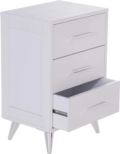 Miniatura 11 de SEI Furniture Owen Midcentury - Mesita de noche moderna, color blanco