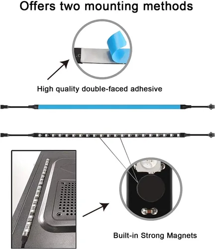 Miniatura 3 de Tira LED RGB direccionable para PC de Airgoo, 13.78 x 0.39 x 0.12 pulgadas con cubierta de silicona transparente, para cabecera argb de 5 V y 3