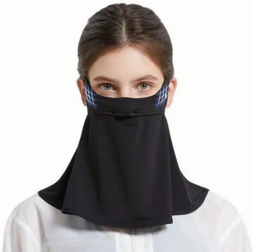 Máscara facial de protección solar UPF 50+, polaina de cuello de seda de hielo, cubierta facial reutilizable UV, máscara refrescante transpirable