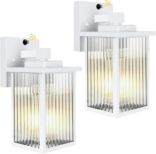 Miniatura 22 de Lámpara de pared para exteriores con sensor de anochecer a amanecer, luz exterior impermeable para porche de casa y garaje, aplique de pared