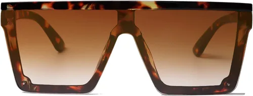 Miniatura 3 de SOJOS SJ2117 - Gafas de sol cuadradas grandes para mujer marco grueso parte superior plana con espejo lentes siamesas tamaño más grande