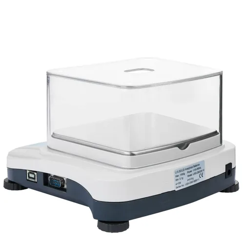 Miniatura 2 de U.S. Solid Báscula de laboratorio de precisión de 21.16 oz x 0.00 oz- Balanza analítica de alta precisión con interfaz USB y RS232, escudo de tiro