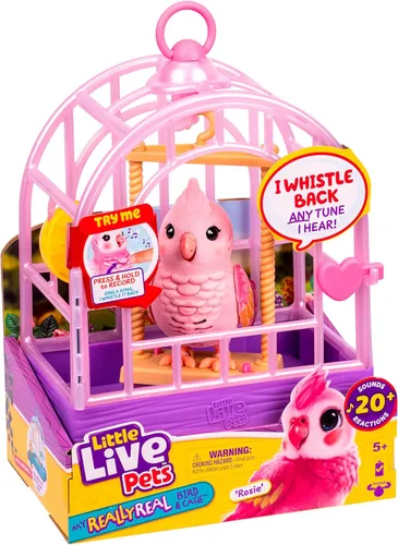 Miniatura 8 de Little Live Pets Mi Pajarito Parlanchín Real y Juguetes con Jaula - Indie, Juguete Interactivo que Repite la Voz, Más de 20 Sonidos y Reacciones