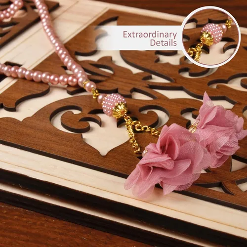 Miniatura 5 de BABY SHOWER CHOCOLATE Juego de regalo islámico de alfombra de oración, tapete de oración de terciopelo, cuentas de oración, bufanda y libro Yaseen