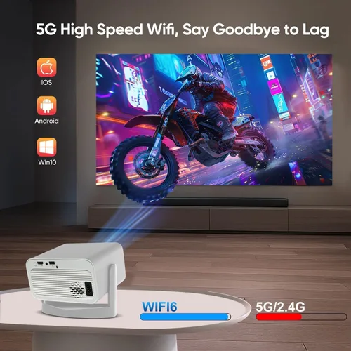 Miniatura 3 de Proyector inteligente, miniproyector inteligente 4K con WiFi y Bluetooth, compatible con Android 13, soporte 1080P, corrección de trapezoide