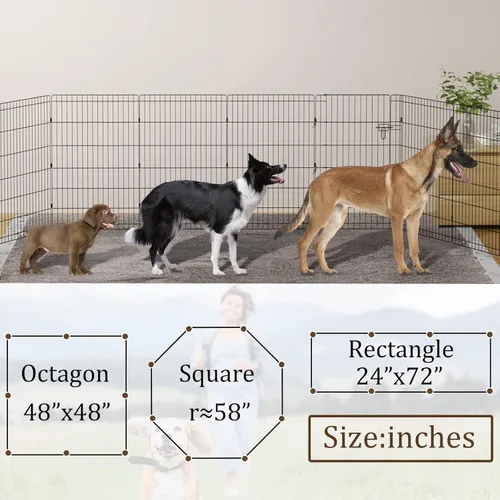 Miniatura 6 de Corralito plegable para mascotas, valla de ejercicio para perros, 8 paneles de 36 pulgadas, opciones de corral para mascotas, ideal para mascotas