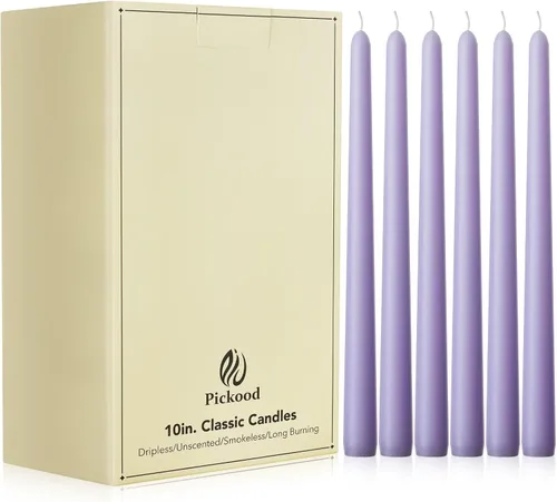 Miniatura 13 de Velas cónicas largas de 10 pulgadas sin aroma y sin goteo de 30 unidades, paquete a granel - Velas cónicas blancas a granel, perfectas para bodas