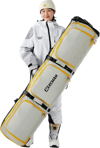 Miniatura 8 de XCMAN Bolsa acolchada de snowboard de longitud ajustable de 63 a 75 pulgadas, bolsa acolchada para viajes aéreos