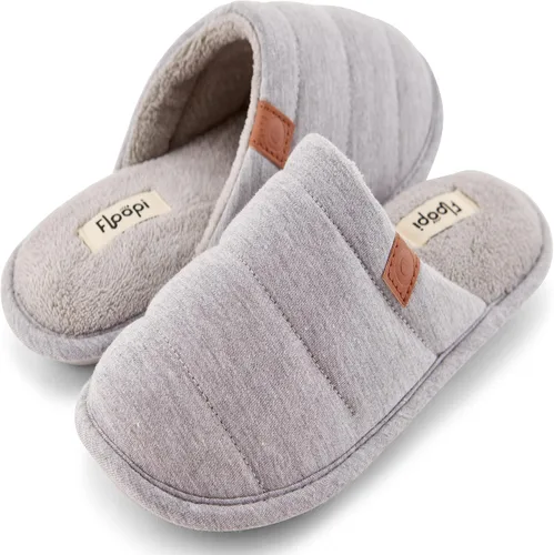 Miniatura 4 de Floopi House Slippers for Women, Soft Ribbed Knit Closed Back Women Slipper, Multiple Layered Comfy Memory Insole Foam with Jersey Outsole