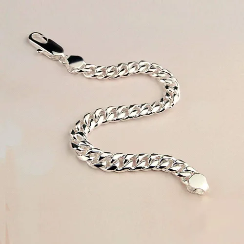 Miniatura 5 de Dankadi - Pulsera de plata para hombre, cadena cubana de 0.315in y 7.9in, para hombre