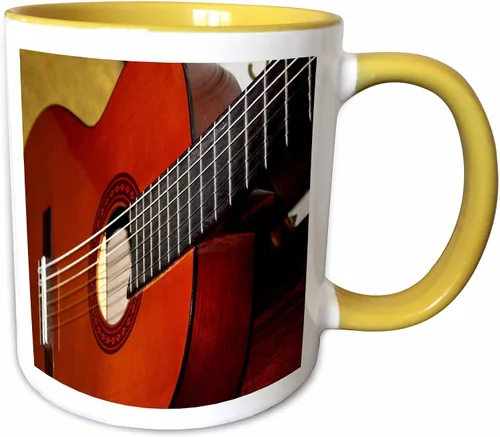 Miniatura 9 de 3dRose mug_112274_4 "Closeup Of A Classical Guitar" Taza de dos tonos, 11 onzas, negro/blanco