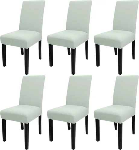 Miniatura 87 de JQinHome Juego de 8 fundas para sillas de comedor, fundas de alta elasticidad extraíbles y lavables, fundas protectoras de asiento para silla