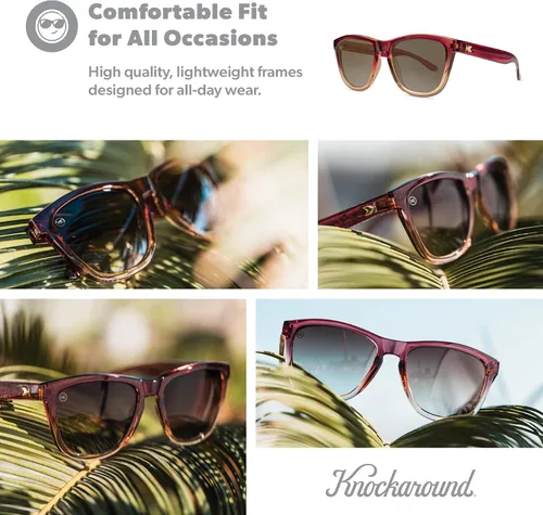 Miniatura 4 de Knockaround Lentes de sol polarizados prémium para hombres y mujeres, lentes resistentes a los impactos y protección completa UV400, negro
