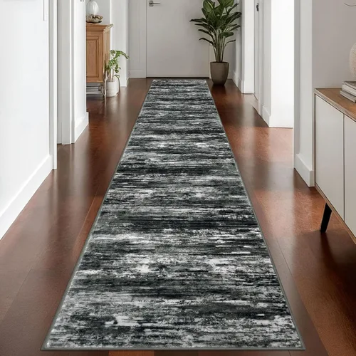 Miniatura 91 de KOZYFLY – Alfombra de pasillo moderna y lavable de diseño abstracto verde, 2 x 5 pies, antideslizante, suave y de pelo corto, ideal para cocina