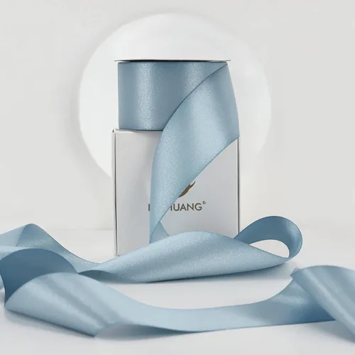 Miniatura 13 de HUIHUANG Cinta azul bebé de 1 pulgada x 20 yardas, cinta de satén gruesa brillante de lujo de doble cara para baby shower, manualidades y lazos
