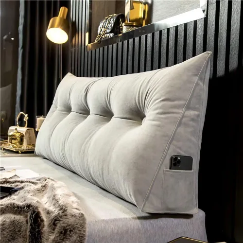Miniatura 8 de Almohada de cabecera tamaño Queen Almohada de cabecera Twin Triangle Almohada Cuña para Cabecero Cama Descanso Lectura Almohada Cenizas