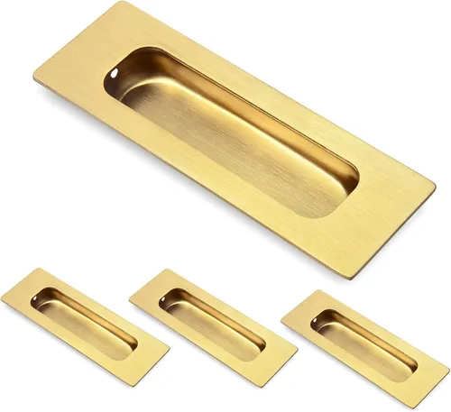 Miniatura 22 de HOMOTEK Paquete de 4 tiradores de puerta corrediza empotrados de 5.91 pulgadas para puertas corredizas de granero, cajón de gabinete, tamaño pequeño