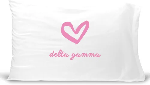 Miniatura 25 de sockprints Funda de almohada Alpha Chi Omega - Nombre de la hermandad con diseño de corazón. Funda de almohada 100% algodón tamaño estándar 20 x 30