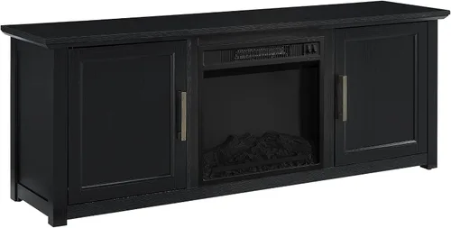 Miniatura 5 de Crosley Furniture Camden Soporte de TV con chimenea de perfil bajo para televisores de más de 65 pulgadas, centro de entretenimiento con estantes