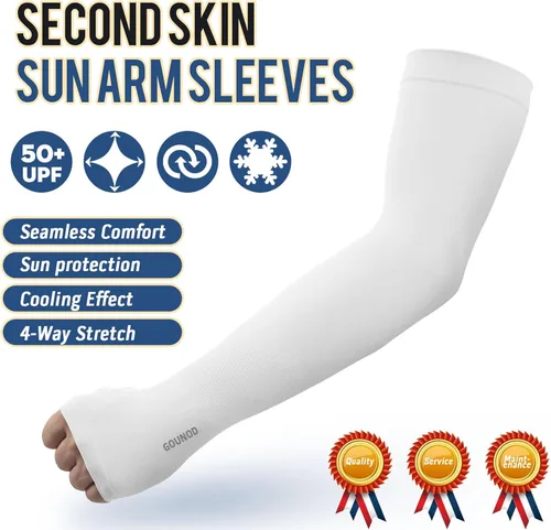 Miniatura 3 de GOUNOD Mangas de enfriamiento con protección solar para los brazos con orificios para el pulgar, jardinería, deportes al aire libre, entrenamiento