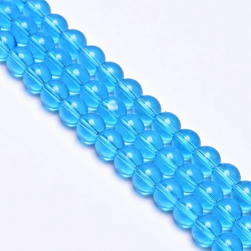 Miniatura 2 de 60 cuentas de piedras preciosas de cristal negro de 0.236 pulgadas (0.236 in) redondas sueltas para la fabricación de joyas, cuentas de cristal
