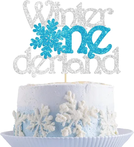 Miniatura 12 de 1 unidad de decoración de pastel de copo de nieve de "Bebé, hace frío afuera" con purpurina, decoración de pastel de baby shower de invierno