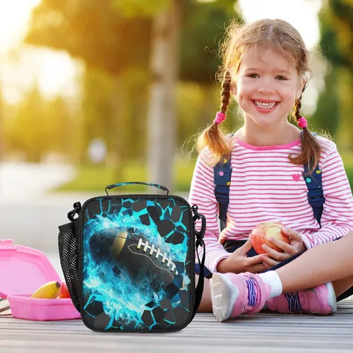 Miniatura 6 de Lonchera para niños – Lonchera aislada a prueba de fugas para niños y niñas, bolsa de almuerzo portátil para escuela, trabajo, picnic con correa