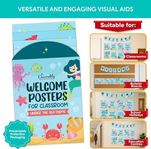 Miniatura 7 de Decorably 15 carteles inspiradores laminados mate para la escuela, pasillos, tablones de anuncios