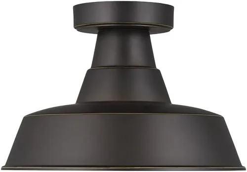 Miniatura 4 de Generation Lighting Lámpara de techo de 1 luz estilo granero para exteriores, peltre desgastado 7837401-57, lámpara de techo empotrada