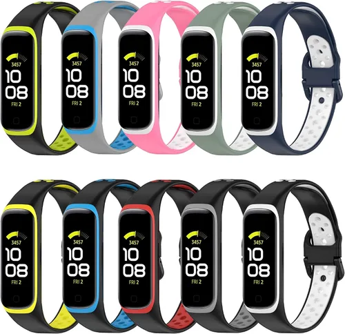 Miniatura 2 de Bandas compatibles con Samsung Galaxy Fit 2 pulseras de silicona de dos tonos de silicona colorida transpirable para Galaxy Fit 2 SM-R220 Fitness