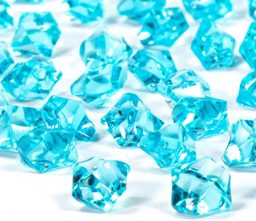 820 piezas de hielo falso azul, 0.43 x 0.55 pulgadas, 1.1 libras de piedras preciosas de cristal acrílico para decoración, fotografía, relleno de